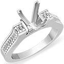 1.30 Ct Princess Diamond Engagement Ring Setting 14k W Gold