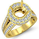Round Diamond Engagement Ring Vintage Setting 14k Gold Yellow (2Ct. tw.)