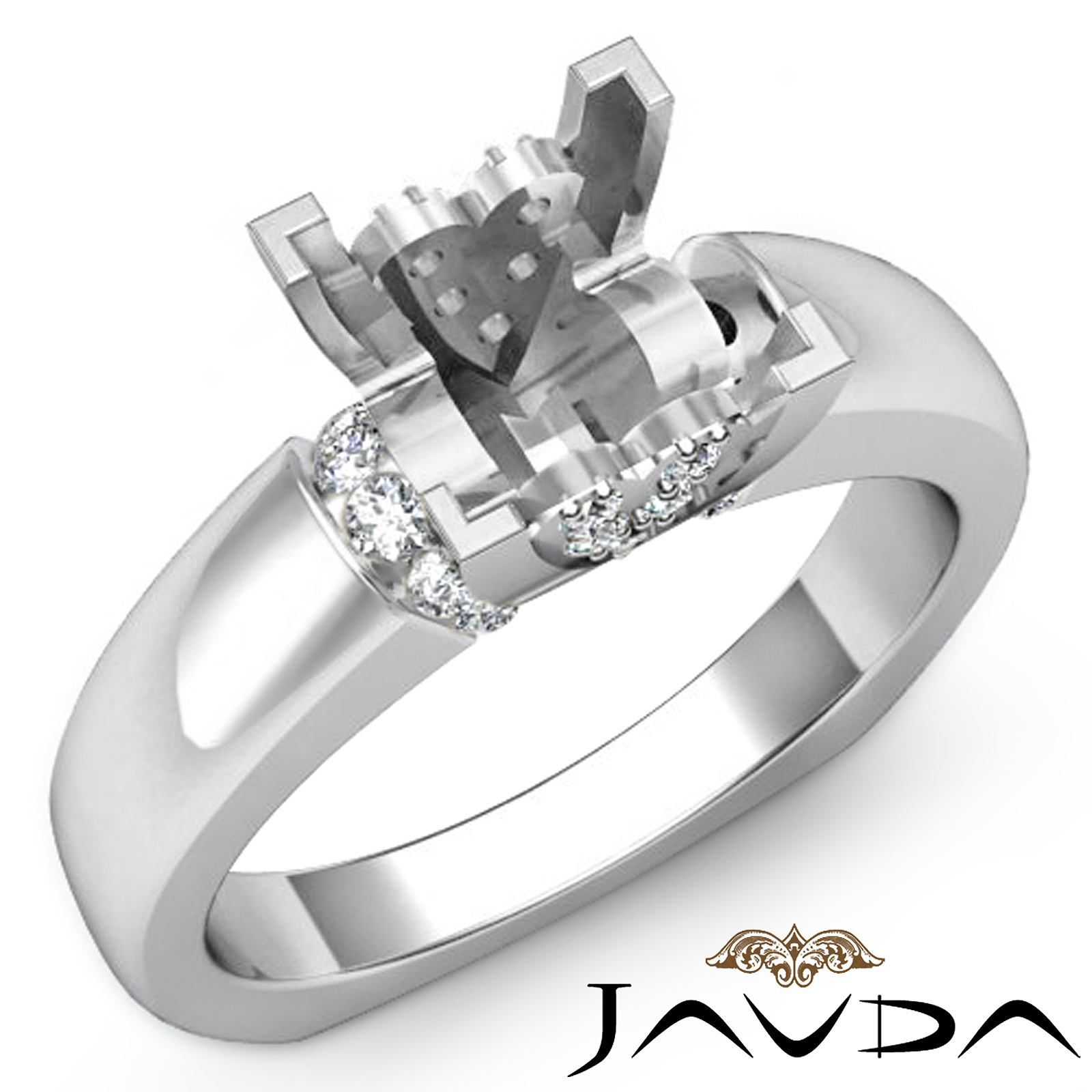 Princess Diamond Classic Engagement Ring Setting Plat