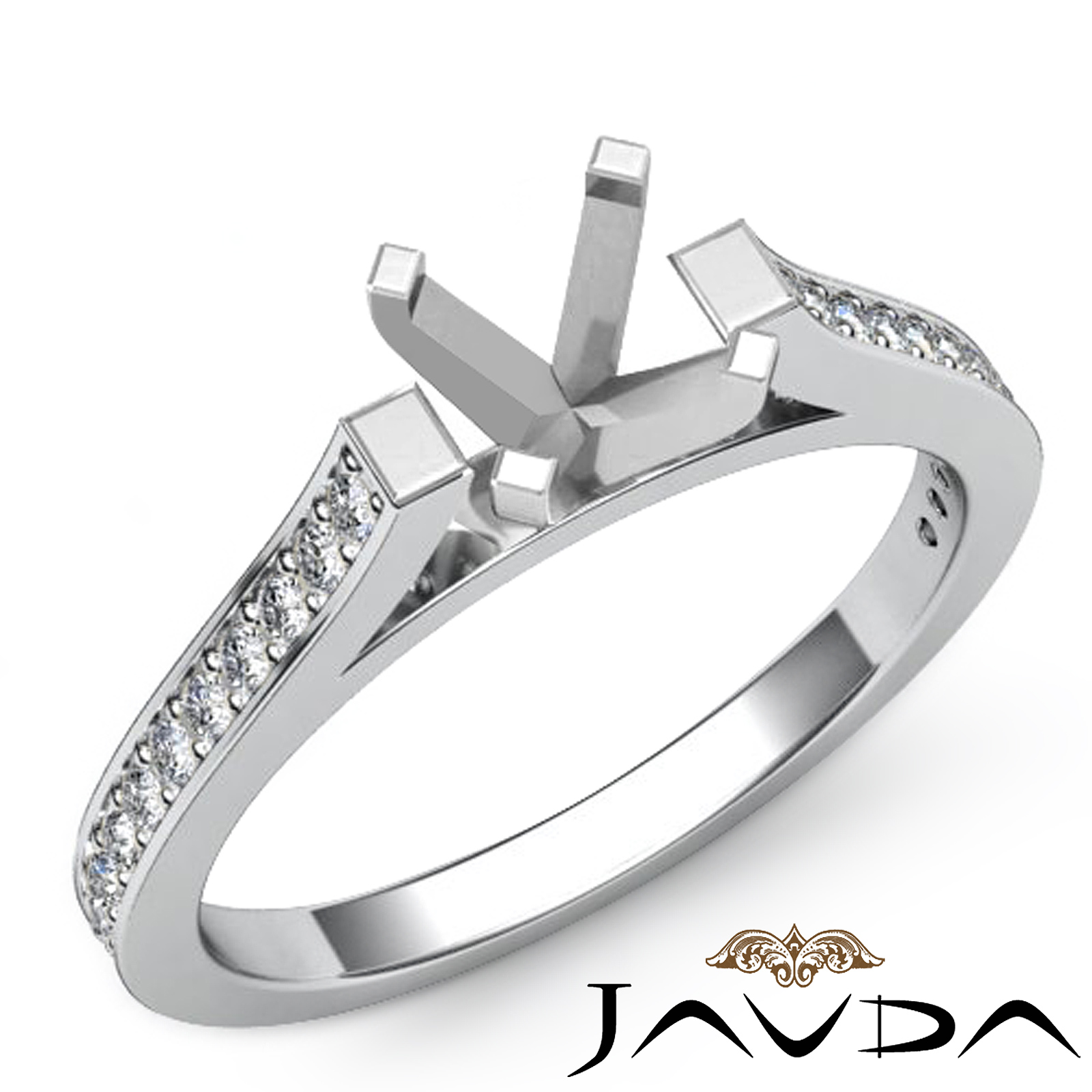 1/4Ct Princess Diamond Classic Engagement Ring Setting