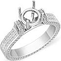 1.70 Ct Round Princess Vintage Diamond Engagement Ring 14k W Gold