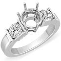 0.50 Ct Round Diamond 3 Stone Anniversary Ring Setting 14k W Gold