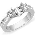0.60 CT Round Diamond 3 Stone Engagement Ring Setting 14k W Gold