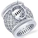 Round Baguette Diamond Fashion Band Ring Platinum 950 (95% Pure) (6.75Ct. tw.)
