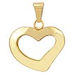 14k Solid Yellow Gold Heart Pendant Italian Charm