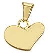 14k Solid Yellow Gold Heart Italian Pendant Charm