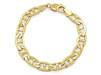 14k Yellow Gold Solid Men's Bracelet (10mm,8.50