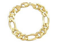 14k Yellow Gold Men Solid Figaro Bracelet (13.3MM,8.50