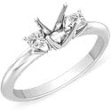 0.15Ct Princess Diamond 3 Stone Engagement Ring 14k W G