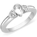 0.25Ct Trillion Diamond Engagement Ring Setting 14k W G