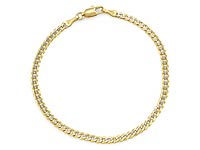 14k 2Tone Gold Men Solid Cuban Bracelet (3.10mm,7