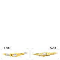 14k Two Tone Gold Brick Omega Chain (3mm,18