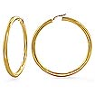 Large Round Tube Ladies' Hoop Earrings 14k Yellow Gold