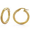 14k Yellow Gold Round Tube Chic Women's Hoop Earrings