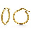 Smooth Round Tube Hoop Yellow Gold Earrings 14 Karat