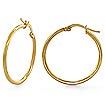 14 Karat Yellow Gold Round Tube Ladies' Hoop Earrings
