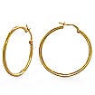 Hoop Round Tube Women's Earrings 14 Karat Yellow Gold