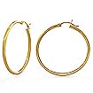 14k Yellow Gold Round Tube Ladies' Hoop Earrings