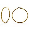 14K Yellow Gold Classic Round Tube Ladies' Hoop Earring