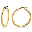 14K Yellow Gold Women's Square Tube Round Hoops