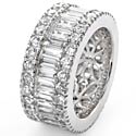 5.7CT Round Baguette Diamond Eternity Band 14k Gold Wedding Ring