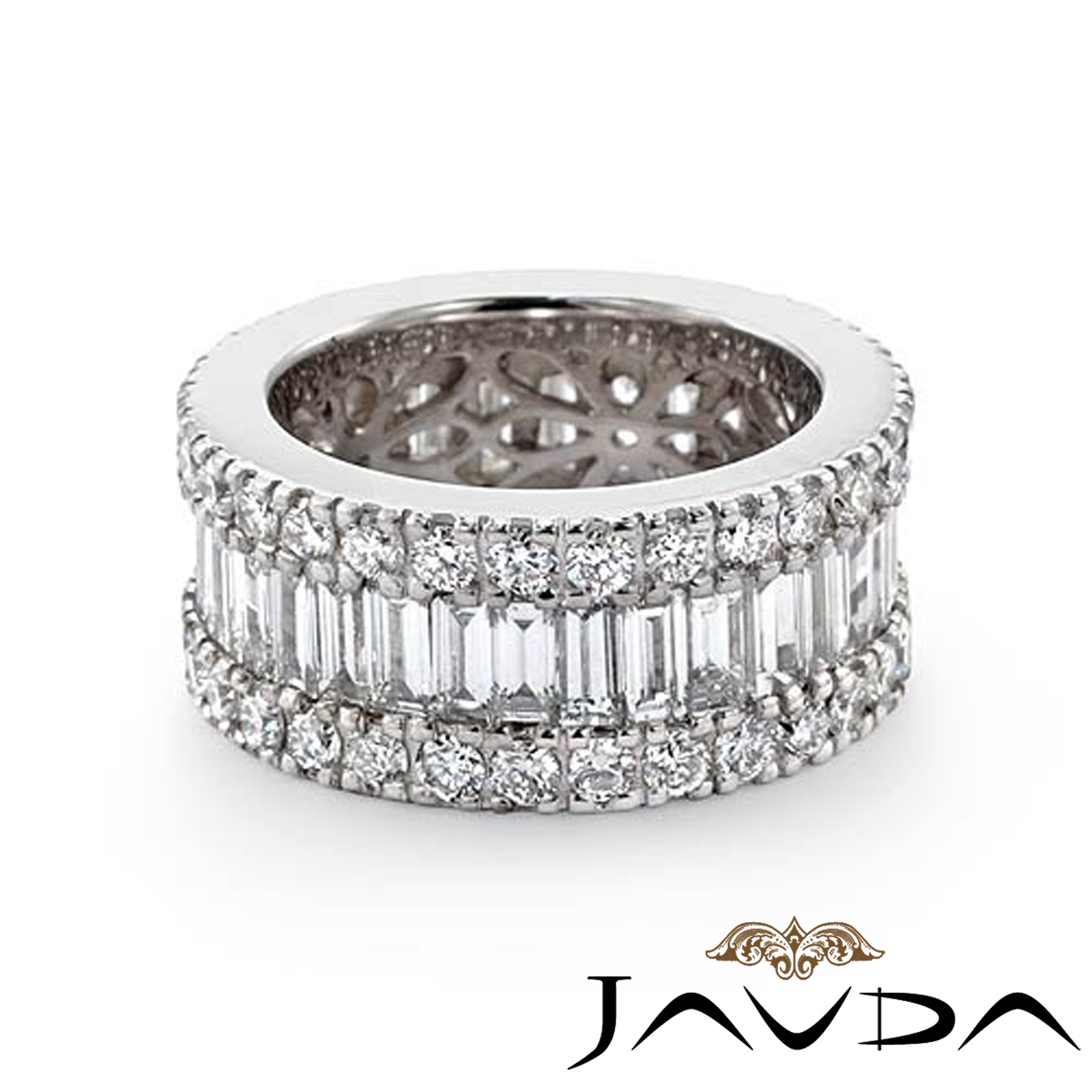 Womens Wedding Ring Baguette Classic Round Diamond Eternity Band