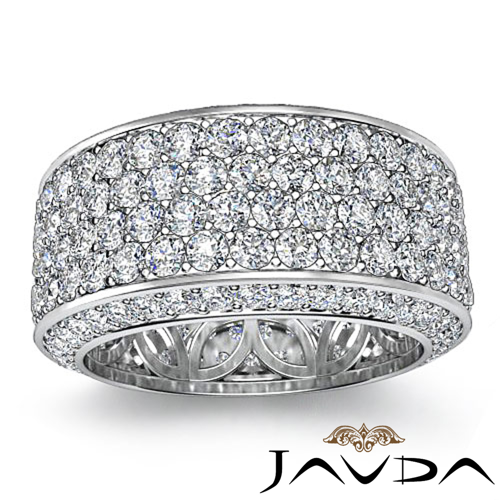 Womens Eternity Diamond 10mm Wedding Anniversary Band Ring 18k White