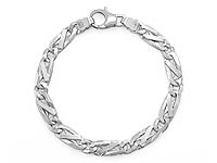 14k White Gold Men Fancy Link Bracelet (7mm,8.25