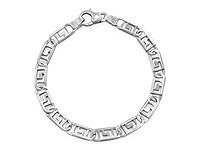14k White Gold Men Fancy Link Bracelet (6.5mm,8.25