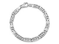 14k White Gold Men Fancy Link Bracelet (5.5mm,8.25