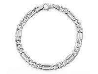 14k White Gold Men Fancy Link Bracelet (6mm,8.25