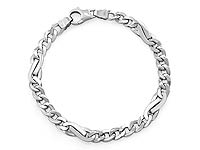 14k White Gold Men Fancy Link Bracelet (7mm,8.25