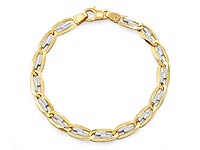 14k 2Tone Gold Men's Fancy Link Bracelet (6.5mm,8.25