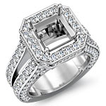 2.52Ct Diamond Engagement Ring Asscher Setting 14k White Gold