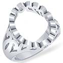 0.12Ct Round Diamond Engraved Antique Semi Mount W Gold