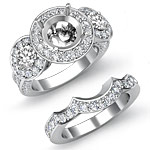 1.77Ct Round Diamond Engagement Ring Bridal Setting 14k W Gold