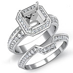 1.45Ct Asscher Diamond Engagement Ring Bridal Setting 14k W Gold