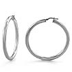 14k White Gold Latch Back Ladies' Hoop Tube Earrings