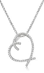 0.51 CT Round Diamond Fancy Heart Pendant 14k White Gold