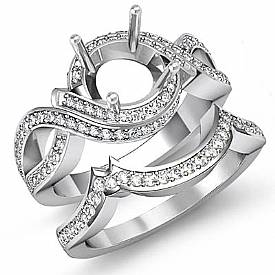 1.50Ct Diamond Bridal Set Engagement Ring Round Pave Setting 14k Gold
