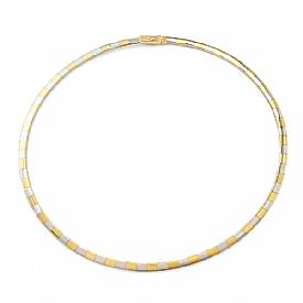 14k Two Tone Gold Brick Omega Chain (4mm,18",22.50g)