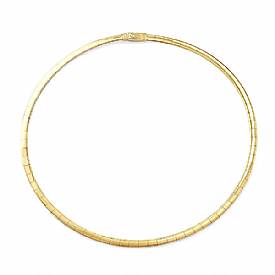 14k Two Tone Gold Brick Omega Chain (4mm,18",22.50g)
