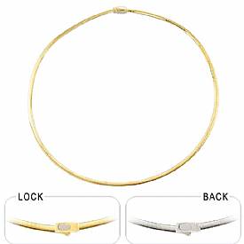 14k Gold Two Tone Omega Chain (3mm,18",16.76g)