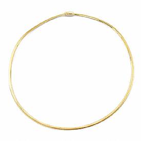 14k Gold Two Tone Omega Chain (3mm,18",16.76g)