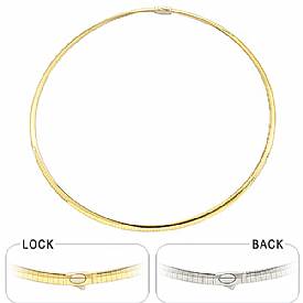 14k Two Tone Gold Omega Chain (4mm,18",22.05g)
