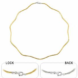 14k Two Tone Gold Wavy Omega Chain (2.50mm,18",11.59g)