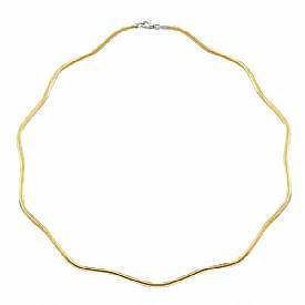 14k Two Tone Gold Wavy Omega Chain (2.50mm,18",11.59g)