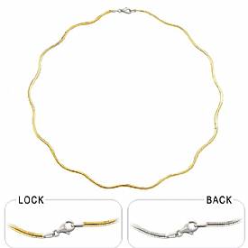 14k Two Tone Gold Wavy Omega Chain (2mm,18",7.43g)