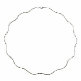 14k Two Tone Gold Wavy Omega Chain (2mm,18",7.43g)