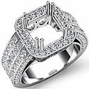 1.50CT Princess Diamond Engagement Ring Setting W Gold